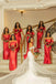 Mismatched Satin High Slit Cheap Mermaid Long Bridesmaid Dresses , BGB0001