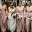 Popular Rose Gold Cheap Long Custom Bridesmaid Dresses , BGB0049