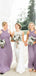 Purple Chiffon A-line Long Custom Cheap Bridesmaid Dresses, BGB0083