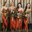 Simple Burnt Orange Satin Long Custom Spaghetti Straps Bridesmaid Dresses, BGB0087