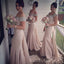 Off Shoulder Mermaid Beaded Long Custom Bridesmaid Dresses, BGB0130