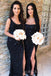 Mismatched Navy Blue Mermaid Long Custom Side Slit Bridesmaid Dresses, BGB0147