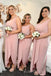 Popular One Shoulder Side Slit Long Custom Bridesmaid Dresses, BGB0151