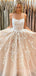 Spaghetti Straps Champagne Tulle Appliques Long Evening Prom Dresses, A-line Prom Dress, BGS0291