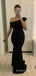 Popular Black Mermaid Long Evening Prom Dresses, One Shoulder Cheap Prom Dress, BGS0308