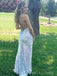 V-neck Sequins Mermaid Spaghetti Straps Long Evening Prom Dresses, BGS0360