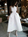 A-line Ivory Satin Long Evening Prom Dresses, Custom Spaghetti Straps Wedding Dress, BGS0367