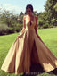 V-neck A-line Long Evening Prom Dresses, BGS0379