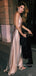 Sexy Backless Satin Side Slit Long Evening Prom Dresses, BGS0401