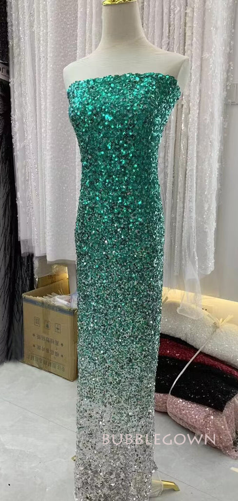 Formal Sparkly Sequins Long Prom Dresses, Strapless Prom Dress, BGS0416