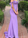 Off Shoulder Purple Mermaid Long Prom Dresses, Sweetheart prom dress, BGS0451