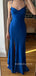 Royal Blue Sheath Mermaid Long Prom Dresses, BGS0479