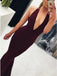 Sexy Mermaid Burgundy Deep V Neck Backless Cheap Long Prom Dresses, BGP213