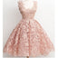 Dusty Pink Lace Vintage Pretty Popular Homecoming Dresses, BG51454 - Bubble Gown