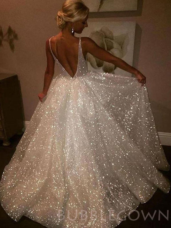 Sparkle V Neck Elegant V Back Best Sale Evening Long Prom Dress, BGP066