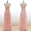 Long Chiffon Pink Sweet Heart Open Back Bridesmaid Dresses, BG51245