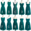 Different Styles Teal Green Mismatched Knee Length Bridesmaid Dresses, BG51388 - Bubble Gown