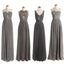 Grey Mismatched Styles Chiffon Formal Long Bridesmaid Dresses, BG51277 - Bubble Gown