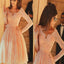 Long Sleeve Lace V Neck Homecoming Dresses, BG51470