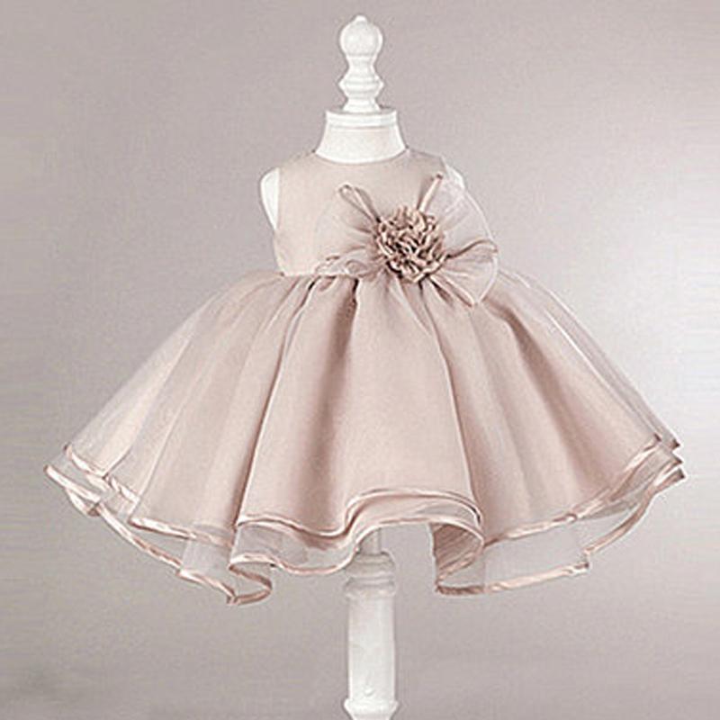 Dusty Pink Satin Tulle Zip Up Flower Girl Dresses, Lovely Little Girl Dresses with Flower Bow, FG030 - Wish Gown