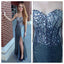 Gorgeous Shinning Sweet Heart Side Split Sequin Long Prom Dresses, BG51005