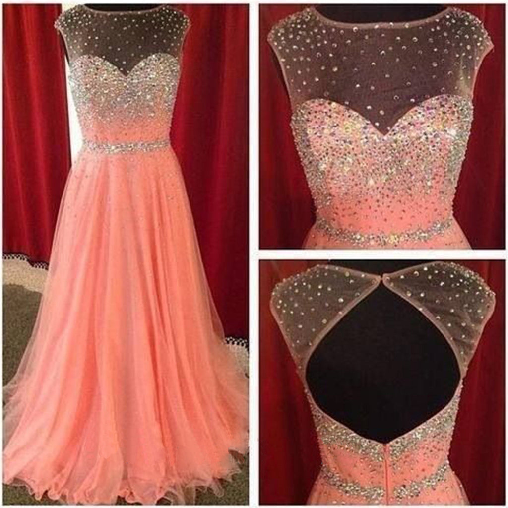 Beautiful Young Girls Cap Sleeve Sparkle Evening Long Prom Dresses, BG51013 - Bubble Gown