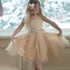 Illusion Lace Top Tulle Flower Girl Dresses, Popular Little Girl Dresses with rhinestone Belt, FG033