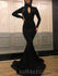 Black Long Sleeves High Neck Mermaid Long Prom Dresses, WP029