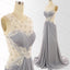 Gray Formal Maxi Cheap Sleeveless Elegant Long Prom Dresses, BG51083 - Bubble Gown