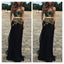 Black Goledn Sweet Heart Cheap Floor Length Prom Dresses, BG51168 - Bubble Gown