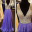 Charming Heavy Beaded Sparkle V Neck Cheap Long Prom Dresses, BG51109