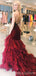 One Shoulder Mermaid Tulle Velvet Long Prom Dresses GDW111