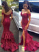 Off Shoulder Sequin Mermaid Side Slit Cheap Long Prom Dresses, BG51214