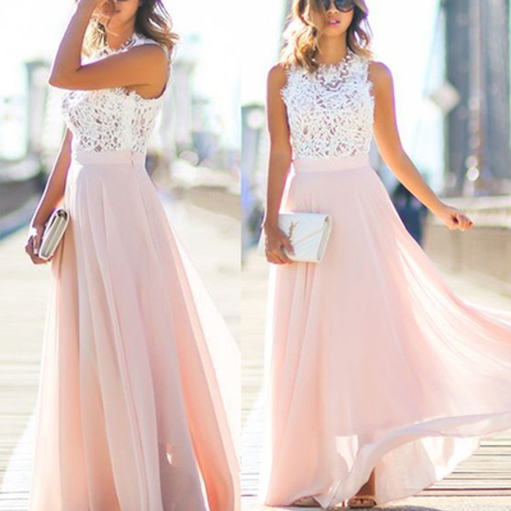 Unique Long Prom Dress Blush Pink Cheap Bridesmaid Dresses, BG51318