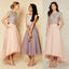 Two Pieces Cap Sleeve Sequin Top Organza Long Bridesmaid Dresses, BG51362