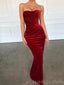 Mermaid Sexy Simple Cheap Long Bridesmaid Prom Dresses, WP024