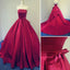 Red Straight Neckline Cheap Long Prom Ball Dresses, BG51181