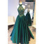Halter Teal Green Beaded Top Elegant Long Evening Prom Dress, BG51507