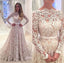 Gorgeous Long Sleeves Lace Affordable Long Evening Prom Dresses, BG51537 - Bubble Gown