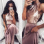 2 Pieces Sequin Top Halter Cheap Long Beach Prom Dresses, BG51552