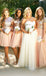 2 Pieces Short Sleeves Seuin Top Long/Short Tulle Wedding Bridesmaid Dresses, BG51559 - Bubble Gown