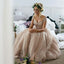 Cap Sleeves Lace Top Tulle Charming Long Bridesmaid Prom Dresses, BG51598