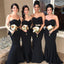 Black Sweetheart Elegant Mermaid Affordable Long Bridesmaid Dresses, BG51613