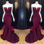 Burgundy Mermaid Elegant Cheap Long Prom Dresses, BG51172 - Bubble Gown