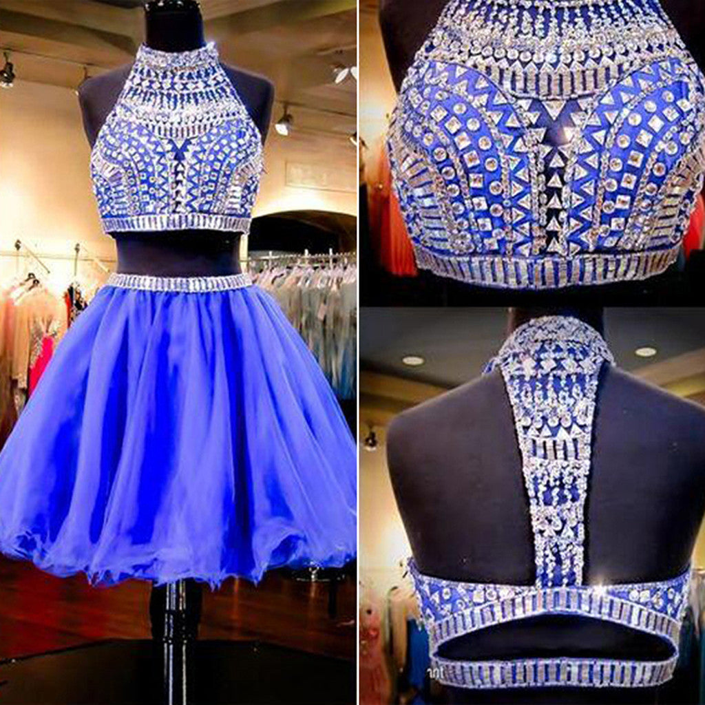 Gorgeous Two Pieces Beaded Shinning Homecoming Dresses, BG51427 - Bubble Gown