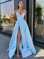 A-line Spaghetti Strap Side Slit Long Bridesmaid Prom Dresses GDW110