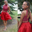 Red Two Pieces Beaded Teenages homecoming Dresses, BG51493