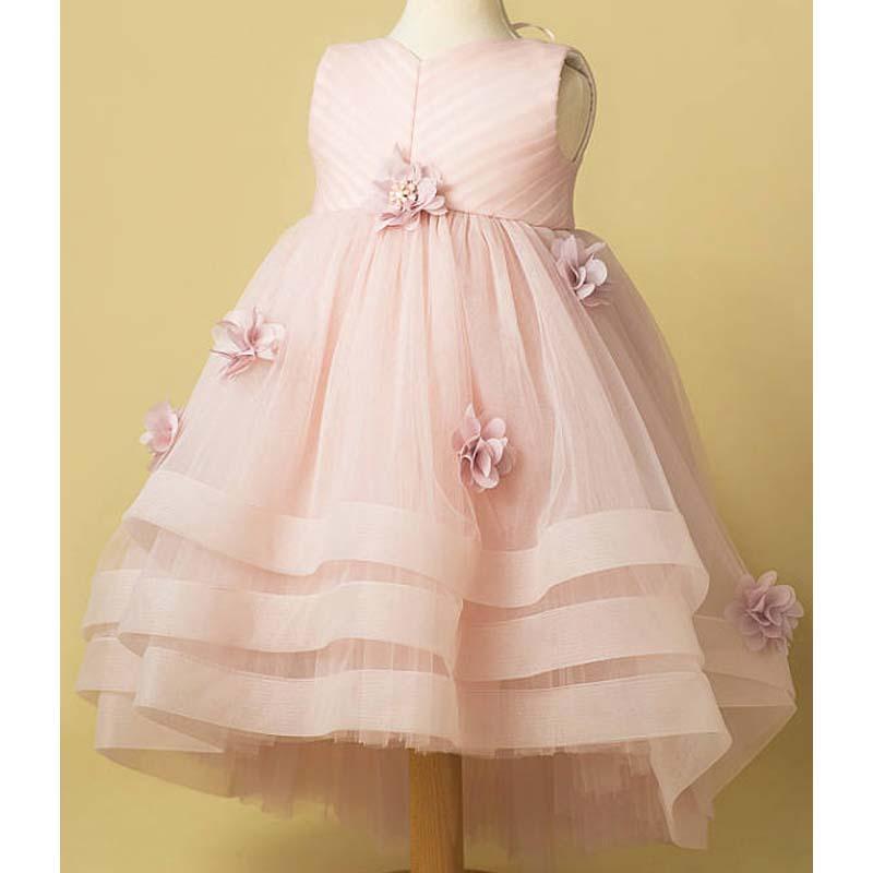 Light Pink Tulle Handmade Flower Little Girl Dresses, Cheap Flower Girl Dresses, FG071