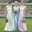 Different Colors Junior Cap Sleeve Lace Top Long Bridesmaid Dresses, BG51263