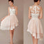 Blush Pink Junior Hi-Lo Knee-Length Wedding Bridesmaid Dresses, BG51255